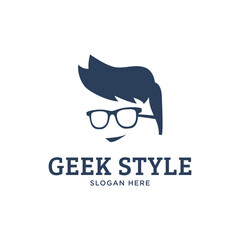 geek and nerd logo template concept illustration