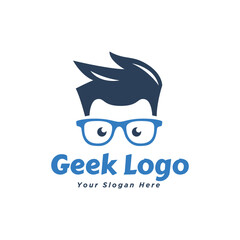 geek and nerd logo template concept illustration