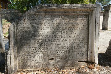Inscription in Aphrodisias Ancient City in Aydin, Turkiye