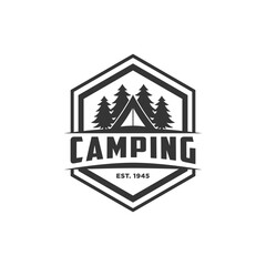 tent camping logo vector. camping, adventure logo vector