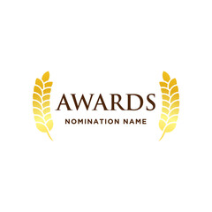 Award Winner emblem collection of gold laurel wreath