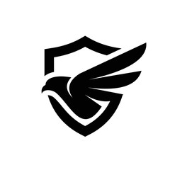 Bird logo with shield concept