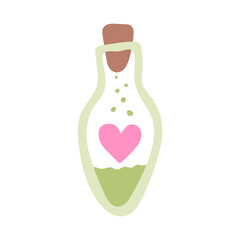 Glass bottle with love potion
