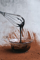 Making chocolate sauce using whisker 