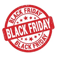 BLACK FRIDAY text written on red round stamp sign.
