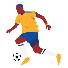 Sport People Dribbling Football Vector Illustration