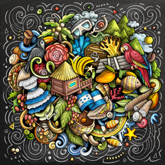 Honduras cartoon doodle funny illustration