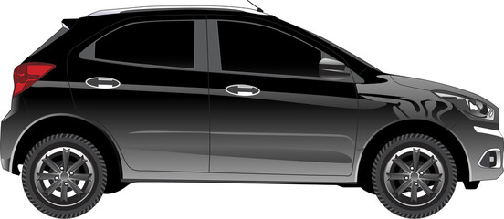 Black car vehicle transparent background side view