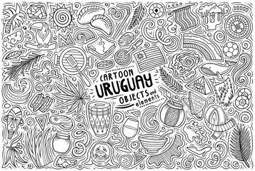 Set of Uruguay traditional symbols and objects