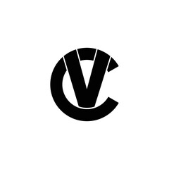 Letter VC or CV simple logo design vector