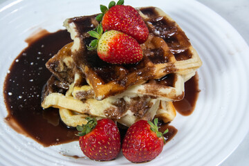 delicious waffle on the table
