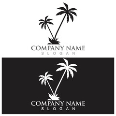 Palm tree summer logo template vector illustration