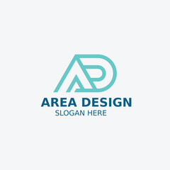 Letter AD DA Simple Monogram Logo