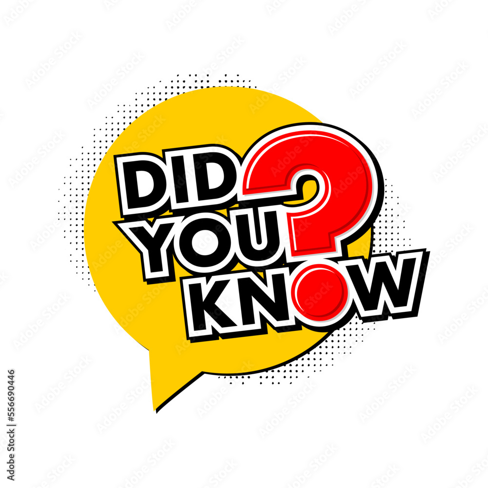 Fototapete did you know web banner, idea box, quote for interesting fact. vector on transparent background