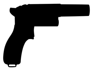 Silhouette Pistol Gun Pistol for Art Illustration, Logo, Pictogram, Website or Graphic Design Element. Format PNG
