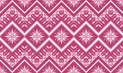 Ethnic pattern in red and white designed for fabric or paper printing. Textile pattern design.