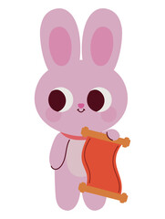 pink rabbit illustration