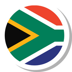 Fototapeta premium South Africa flag circle shape, flag icon.