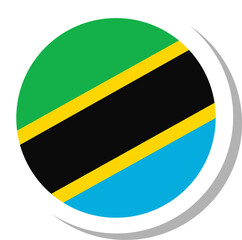 Tanzania flag circle shape, flag icon.