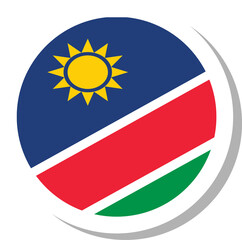 Namibia flag circle shape, flag icon.