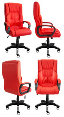 Office computer chair for the head. Isolated from the background. View from different sides