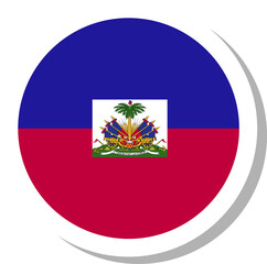 Haiti flag circle shape, flag icon.