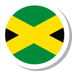 Jamaica flag circle shape, flag icon.