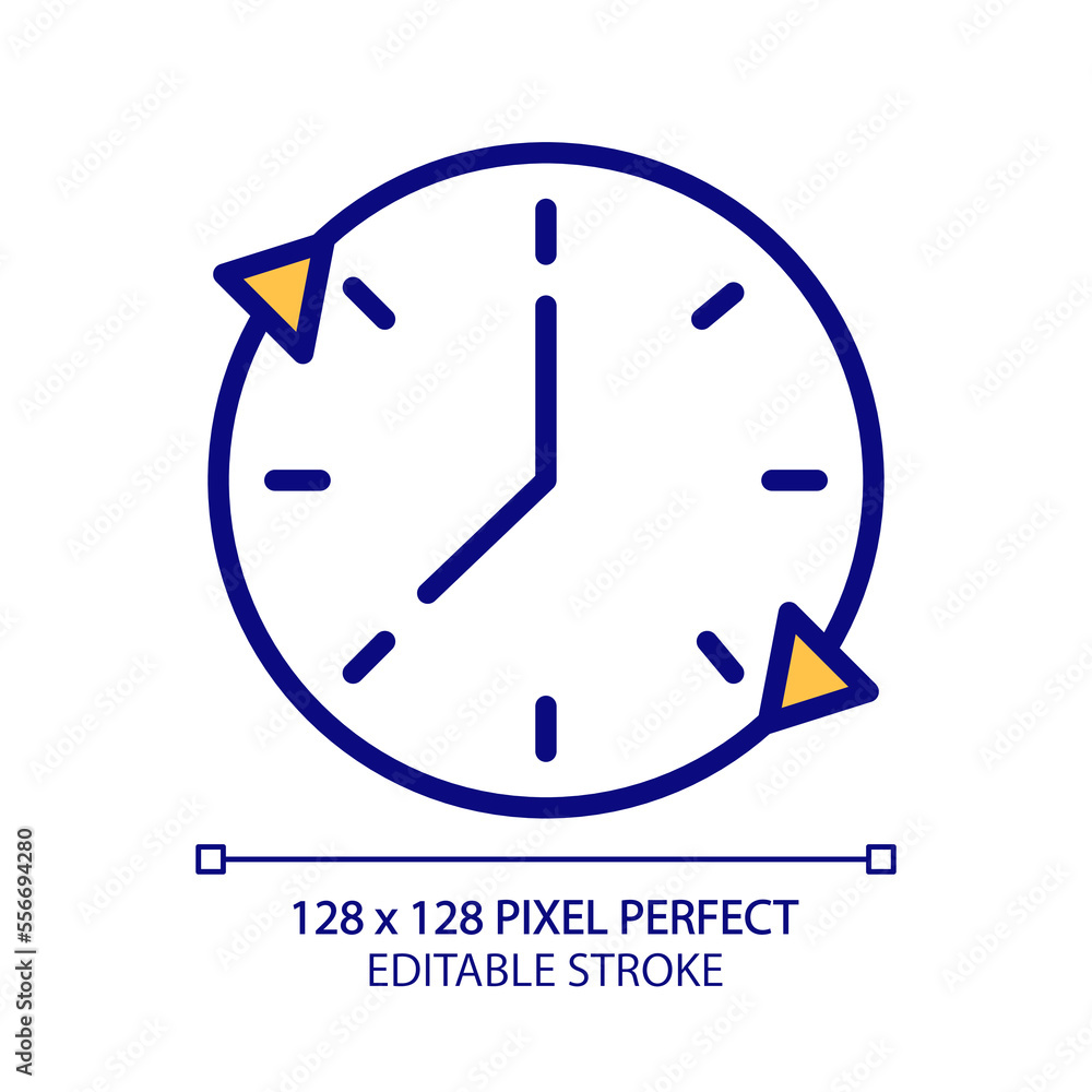 Poster time period pixel perfect rgb color icon. validity and expiration. estimating duration. task length.