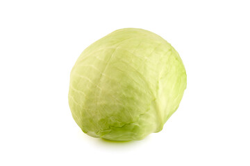 Fresh organic Cabbage, isolated on white background.