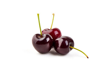 Sweet cherry, isolated on white background. full depth of field.