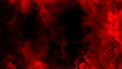 Side red smoke or clouds frame for content, isolated - abstract 3D rendering