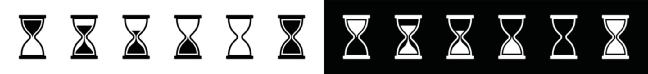 Hourglass icon set. Sand clock sign symbol. Hourglass stopwatch timer vector illustration. Reload hourglass timer icon vector.