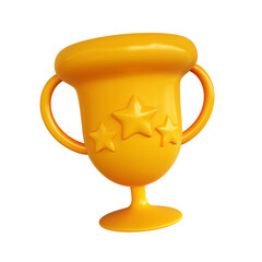 gold trophy cup isolated on white 3d icon