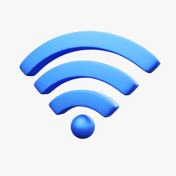 wireless network icon 3d render illustration isolated in white
