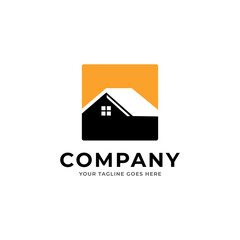 Real estate and house building icon logo template.