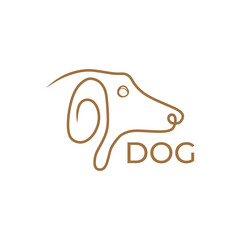 dog line art logo design