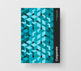 Amazing magazine cover vector design layout. Fresh geometric pattern handbill concept.