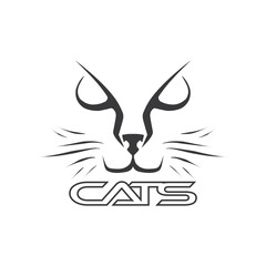 Cat line art logo illustration design