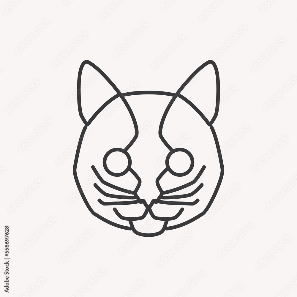 Wall mural Cat line art logo illustration design