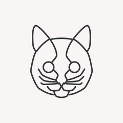 Cat line art logo illustration design