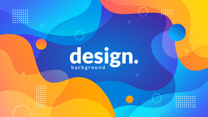 Modern liquid wave background with blue and orange gradient colors. Suitable for banners, posters, flyers, brochures or presentation backgrounds