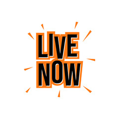 Live Now Sale Shopping Products Text Icon Design Vector