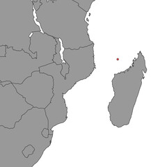 Fototapeta premium Mayotte on world map. Vector illustration.