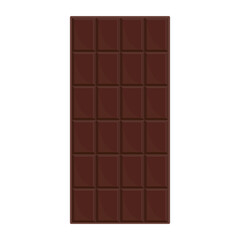 Large chocolate bar without packaging, color isolated vector illustration in cartoon style
