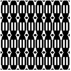 Vector pattern in geometric ornamental style. Black and white abstract background. Seamless repeat pattern.