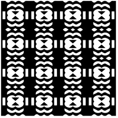 Vector pattern in geometric ornamental style. Black and white abstract background. Seamless repeat pattern.