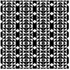 Vector pattern in geometric ornamental style. Black and white abstract background. Seamless repeat pattern.