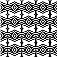 Vector pattern in geometric ornamental style. Black and white abstract background. Seamless repeat pattern.