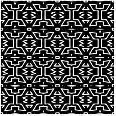Vector pattern in geometric ornamental style. Black and white abstract background. Seamless repeat pattern.