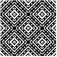 Vector pattern in geometric ornamental style. Black and white abstract background. Seamless repeat pattern.